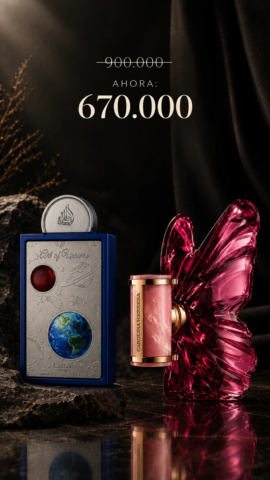 Combo Lattafa Art of Universe y Carolina Herrera La Bomba